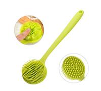 Ithyes Brosse pour le corps en silicone, brosse de bain à long manche, brosse de douche avec poils ultra doux, antidérapante, verte