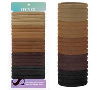 Ithyes Lot de 20 élastiques à cheveux épais sans dommages pour femmes, hommes et filles, accessoires pour cheveux, chouchous noirs pour queue de cheval