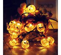 Itian Halloween Guirlandes Lumineuses Decoration 2M avec 20 Guirlandes Lumières LED 3D de Citrouille Orange pour Citrouille Halloween, Bande LED Guirlande Lumineuse Potiron pour Noël Halloween