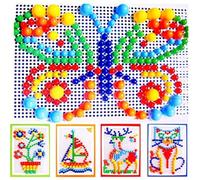 Itian Peach de puzzle pour ongles de champignons pour les enfants, totalement 6 couleurs, 296 comprimés