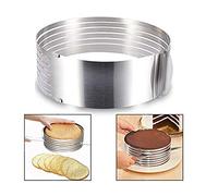 Itian Réglable Couche de Moule en Acier Inoxydable Mousse Gâteau Slicer Kit, Sain et Utile