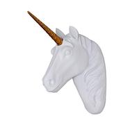 Itikki Sculpture Murale en Forme de tête de Licorne Blanc Doré 20,3 x 12,7 x 33 cm