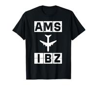 Itinéraire AMS à IBZ Avion Amsterdam Ibiza T-Shirt