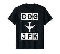 Itinéraire d'avion CDG à JFK Paris New York T-Shirt