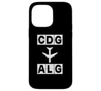 Itinéraire d'avion CDG vers ALG Paris Alger Coque pour iPhone 14 Pro Max