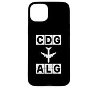 Itinéraire d'avion CDG vers ALG Paris Alger Coque pour iPhone 15 Plus