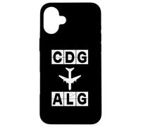 Itinéraire d'avion CDG vers ALG Paris Alger Coque pour iPhone 16 Plus