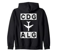Itinéraire d'avion CDG vers ALG Paris Alger Sweat à Capuche