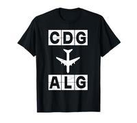 Itinéraire d'avion CDG vers ALG Paris Alger T-Shirt