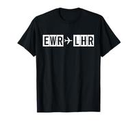 Itinéraire d'avion EWR à LHR Newark Londres T-Shirt