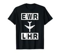 Itinéraire d'avion EWR à LHR Newark Londres T-Shirt