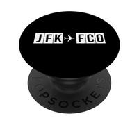 Itinéraire d'avion JFK à FCO New York Rome PopSockets PopGrip Adhésif