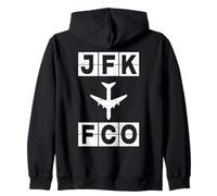 Itinéraire d'avion JFK à FCO New York Rome Sweat à Capuche