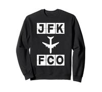 Itinéraire d'avion JFK à FCO New York Rome Sweatshirt