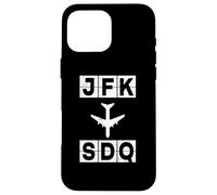 Itinéraire d'avion JFK à SDQ New York Saint-Domingue Coque pour iPhone 16 Pro Max