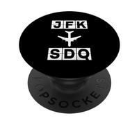 Itinéraire d'avion JFK à SDQ New York Saint-Domingue PopSockets PopGrip Adhésif