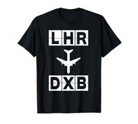 Itinéraire d'avion LHR à DXB Londres Dubaï T-Shirt