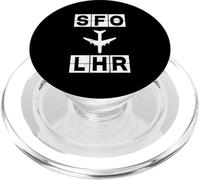 Itinéraire d'avion SFO à LHR San Francisco Londres PopSockets PopGrip pour MagSafe