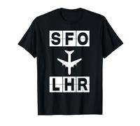 Itinéraire d'avion SFO à LHR San Francisco Londres T-Shirt