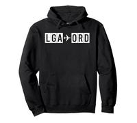 Itinéraire de Voyage LGA à ORD New York Chicago Airport Code Sweat à Capuche