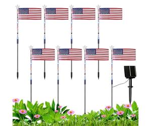 Itinéraires de lampes solaires | 8 pièces LED drapeau étoile étanche 250e édition | Lampes solaires d'extérieur de jardin au design durable | Pour la décoration de paysage de piscine de pelouse de por