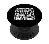 Itinéraires du Camino de Santiago Finisterre primitif du PopSockets PopGrip Adhésif