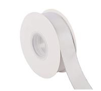 ITIsparkle Ruban Bord Argent Satin 25mm x 22m Environ Décoration Pour Diy, Mariage, Fête et Emballage Cadeau, Faire nœud Papillon - Coquillage