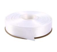 ITIsparkle Ruban Satin 25mm x 45m Environ Décoration pour DIY, Mariage, Fête et Emballage Cadeau, Faire nœud Papillon - Blanc