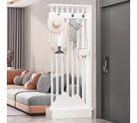 ITITI 1 Ensemble de paravents en Bois avec étagère de Rangement et patère, for la Maison, Le Bureau et la décoration(White+White,42.5x9.8x79.5in)