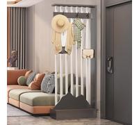 ITITI 1 Ensemble de paravents en Bois avec étagère de Rangement et patère, for la Maison, Le Bureau et la décoration(Gray+White,34.6x9.8x79.5in)