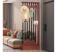 ITITI 1 Ensemble de paravents en Bois avec étagère de Rangement et patère, for la Maison, Le Bureau et la décoration(Teak+Black,42.5x9.8x79.5in)
