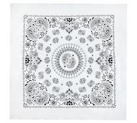 Itkcozcg Accessoires chauds, bandana à motif floral de 68,6 cm pour femme et homme, turbans carrés colorés, blanc b, Size reference picture