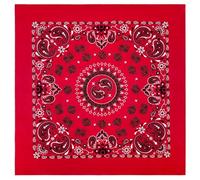 Itkcozcg Accessoires chauds, bandana à motif floral de 68,6 cm pour femme et homme, turbans carrés colorés, Style B rouge, Size reference picture