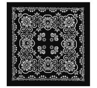 Itkcozcg Accessoires chauds, bandana à motif floral de 68,6 cm pour femme et homme, turbans carrés colorés, Modèle A noir, Size reference picture