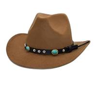Itkcozcg Accessoires de mode, chapeau western country chapeaux pour femmes hommes adultes cowgirl fête à thème, camel, Suitable for head circumference 55-60cm