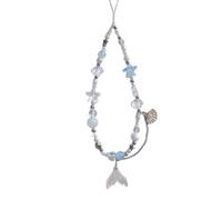 Itkcozcg Bijou tendance, chaîne de téléphone en forme de queue de poisson, bracelet à breloques en acrylique avec pendentif en forme de coquillage fait à la main pour sac, Référence couleur de l'image