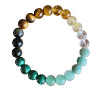 Itkcozcg Bijou tendance, délicat bracelet de richesse en pierre verte, beau bracelet de perles, ornement ethnique, accessoire de corde de main, Pierre naturelle