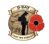 Itkcozcg Bijou tendance, épinglette commémorative du jour du 80e anniversaire de la Seconde Guerre mondiale pour vétérans de débarquement Broche en métal, Référence couleur de l'image #, taille unique