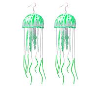 Itkcozcg Bijoux tendance, 1 paire de boucles d'oreilles pour les vacances créatives et tendance, méduses d'air, texture exagérée, boucles d'oreilles personnalité, Size reference picture#, Acier