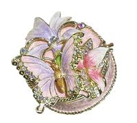 Itkcozcg Boîte à bijoux compacte et décorative en forme de papillon pour ranger bagues, boucles d'oreilles et colliers, boîte à bijoux de qualité supérieure avec séparateurs