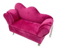 Itkcozcg Boîte à bijoux de luxe en flanelle en forme de canapé avec rangement pour roses et plusieurs compartiments pour colliers, organiseurs de bijoux en forme de rose