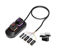 Itkcozcg Bouton de réinitialisation d'alimentation externe lumineux pour PC de bureau avec compatibilité universelle - Câble répartiteur d'appareils multiples - Bouton de redémarrage de l'ordinateur