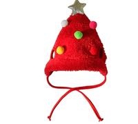 Itkcozcg Chapeau de sapin de Noël pour animaux de compagnie, renne et étoile pompons, accessoire photo