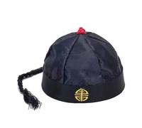 Itkcozcg Chapeau d'empereur chinois pour queue de cheval, théâtre, école, jeu, déguisement, couvre-chef, chapeau chinois, costume d'empereur oriental