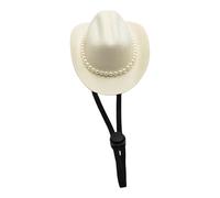 Itkcozcg Chapeau Fedoras pour décoration de chat Fedoras avec perles Halloween Chien Accessoires photo