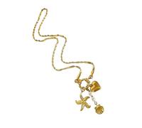 Itkcozcg Collier avec pendentif en forme de cœur, étoile de mer, coquillage, chaîne tendance, bijoux pour jeunes femmes, accessoires pour fête quotidienne, bijoux en coquillage en forme de cœur