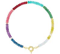 Itkcozcg Collier de perles multicolores, longueur réglable, bijou tendance en pierre colorée pour une tenue élégante au quotidien