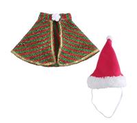 Itkcozcg Costume de Noël pour chien avec cape et chapeau pour animal domestique, chat, festival, déguisement, tenue de fête pour chien, accessoire de cosplay