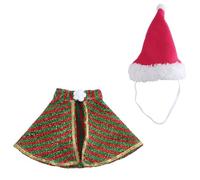 Itkcozcg Costume de Noël pour chien avec cape et chapeau pour animal domestique, chat, festival, déguisement, tenue de fête pour chien, accessoire de cosplay