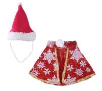 Itkcozcg Costume de Noël pour chien avec cape et chapeau pour animal domestique, chat, festival, déguisement, tenue de fête pour chien, accessoire de cosplay
